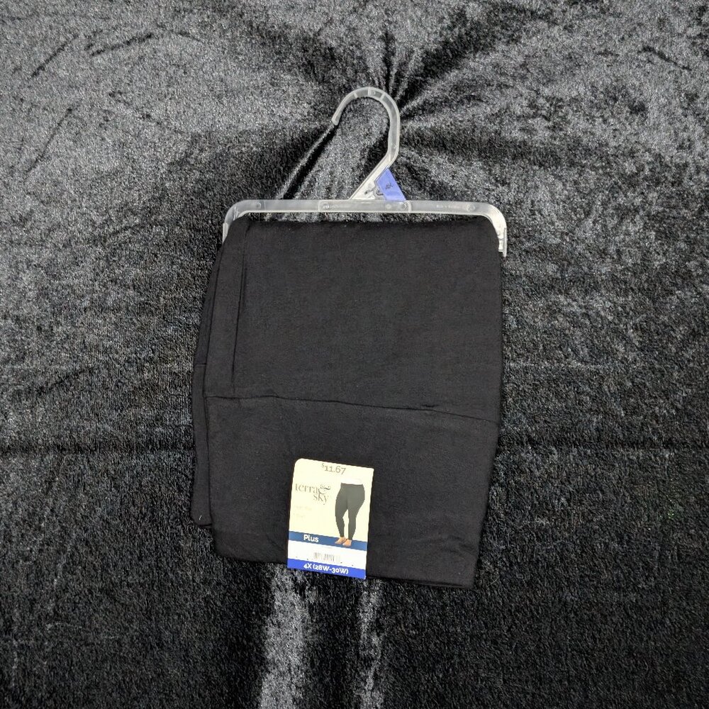 Terra & Sky Women's Plus Cotton High Waist Ankle Length Leggings - Picture 2 of 2